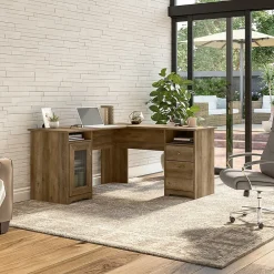 L-Desks*Bush Furniture Cabot 60"W Wood L-Shaped Computer Desk, (WC31530K) Reclaimed Pine