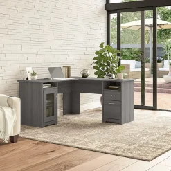 L-Desks*Bush Furniture Cabot 60"W Wood L-Shaped Computer Desk, (WC31330K) Modern Gray