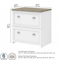 File Cabinets*Bush Furniture Fairview 2-Drawer Lateral File Cabinet, Letter/Legal, , 29.57