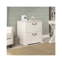 File Cabinets*Bush Furniture Homestead 2-Drawer Lateral File Cabinet, Letter/Legal Size, Lockable, Linen White Oak (HOF129LW-03)