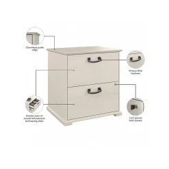 File Cabinets*Bush Furniture Homestead 2-Drawer Lateral File Cabinet, Letter/Legal Size, Lockable, Linen White Oak (HOF129LW-Z)