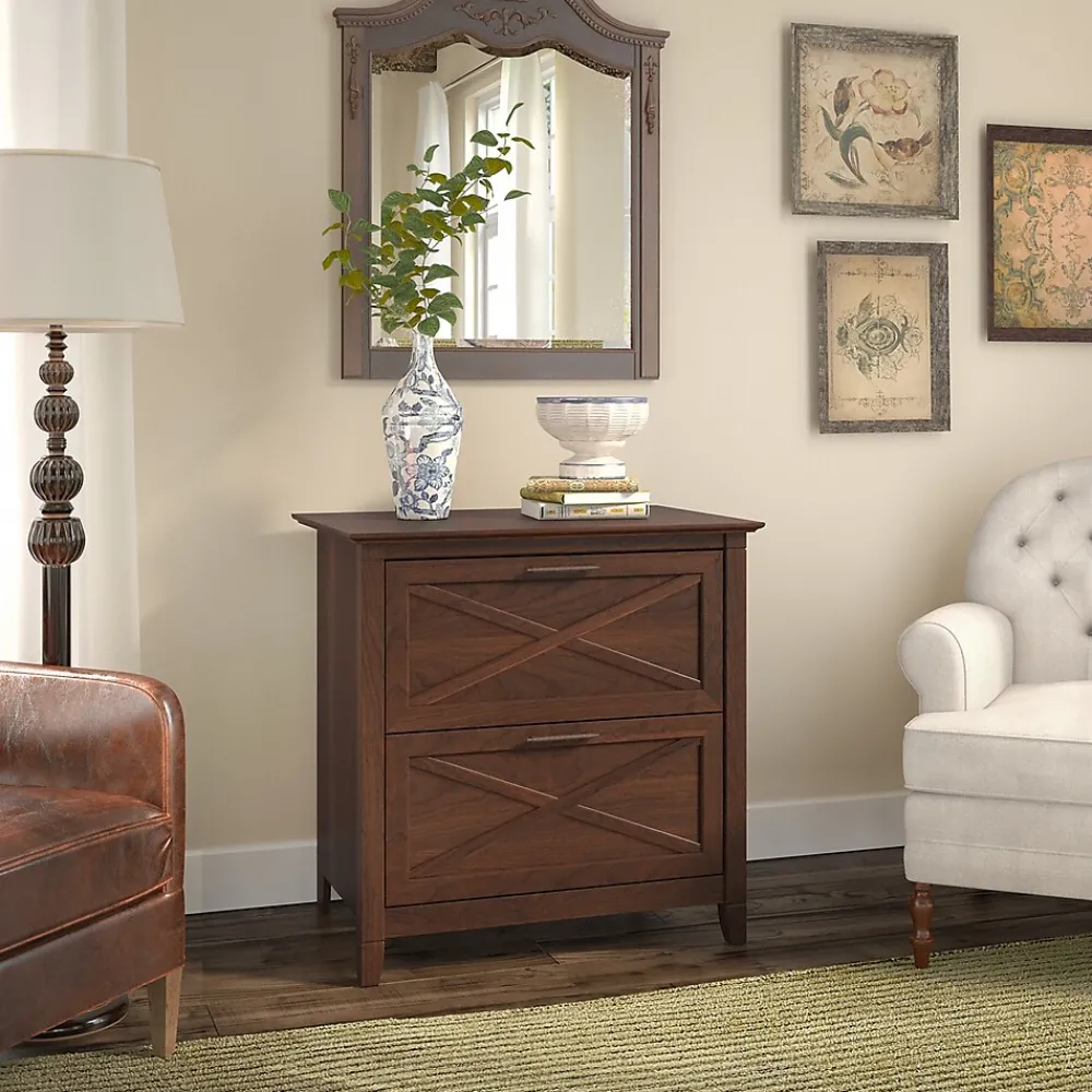 File Cabinets*Bush Furniture Key West 2 Drawer Lateral File Cabinet, Bing Cherry (KWF130BC-03)