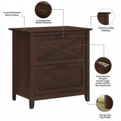File Cabinets*Bush Furniture Key West 2 Drawer Lateral File Cabinet, Bing Cherry (KWF130BC-03)