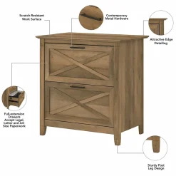 File Cabinets*Bush Furniture Key West 2-Drawer Lateral File Cabinet, Letter/Legal, Reclaimed Pine, 30