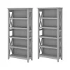 Bookcases*Bush Furniture Key West 66"H 5-Shelf Bookcase with Adjustable Shelves, Cape Cod Gray Laminated Wood, 2/Set (KWS046CG)