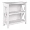 Bookcases*Bush Furniture Key West 30"H 2-Shelf Bookcase with Adjustable Shelf, Pure White Oak (KWB124WT-03)