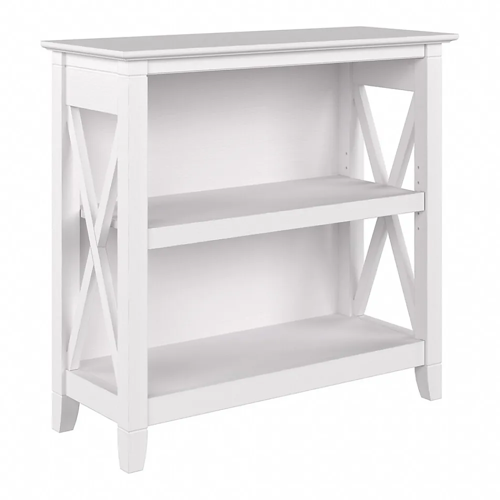 Bookcases*Bush Furniture Key West 30"H 2-Shelf Bookcase with Adjustable Shelf, Pure White Oak (KWB124WT-03)