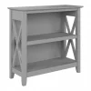 Bookcases*Bush Furniture Key West 30"H 2-Shelf Bookcase with Adjustable Shelf, Cape Cod Gray (KWB124CG-03)