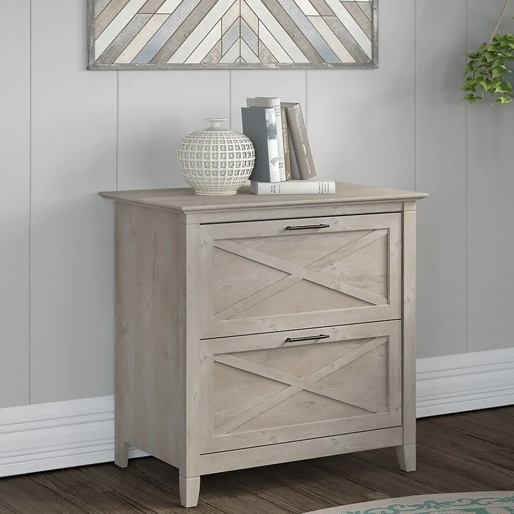 File Cabinets*Bush Furniture Key West Lateral File, Washed Gray (KWF130WG-03)