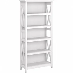 Bookcases*Bush Furniture Key West 5-Shelf 66"H Bookcase, Pure White Oak (KWB132WT-03)