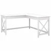 Computer Desks*Bush Furniture Key West 60"W L-Shaped Desk, Pure White Oak (KWD160WT-03)