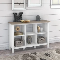 Bookcases*Bush Furniture Mayfield 30"H 3-Shelf Cube Bookcase, Pure White/Shiplap Gray (MAB145GW2-03)