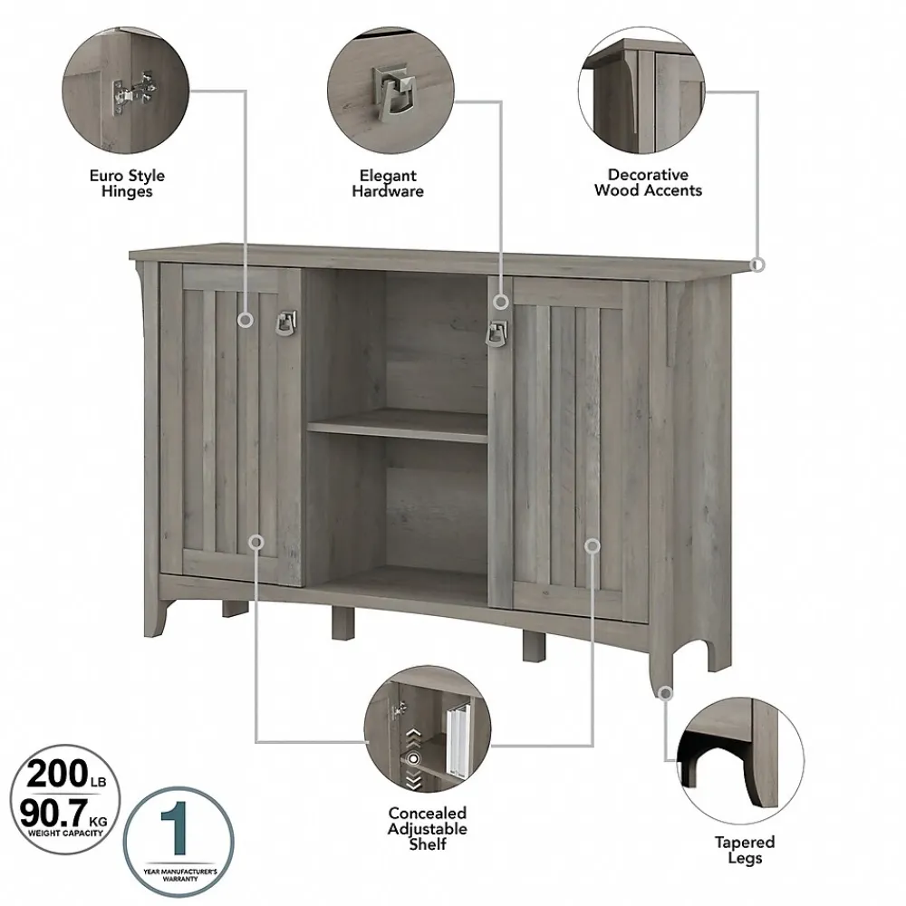 Storage Cabinets*Bush Furniture Salinas 68.11" Storage Set with Hall Tree, Shoe Bench and Accent Cabinet, 5 Shelves, (SAL008DG) Driftwood Gray