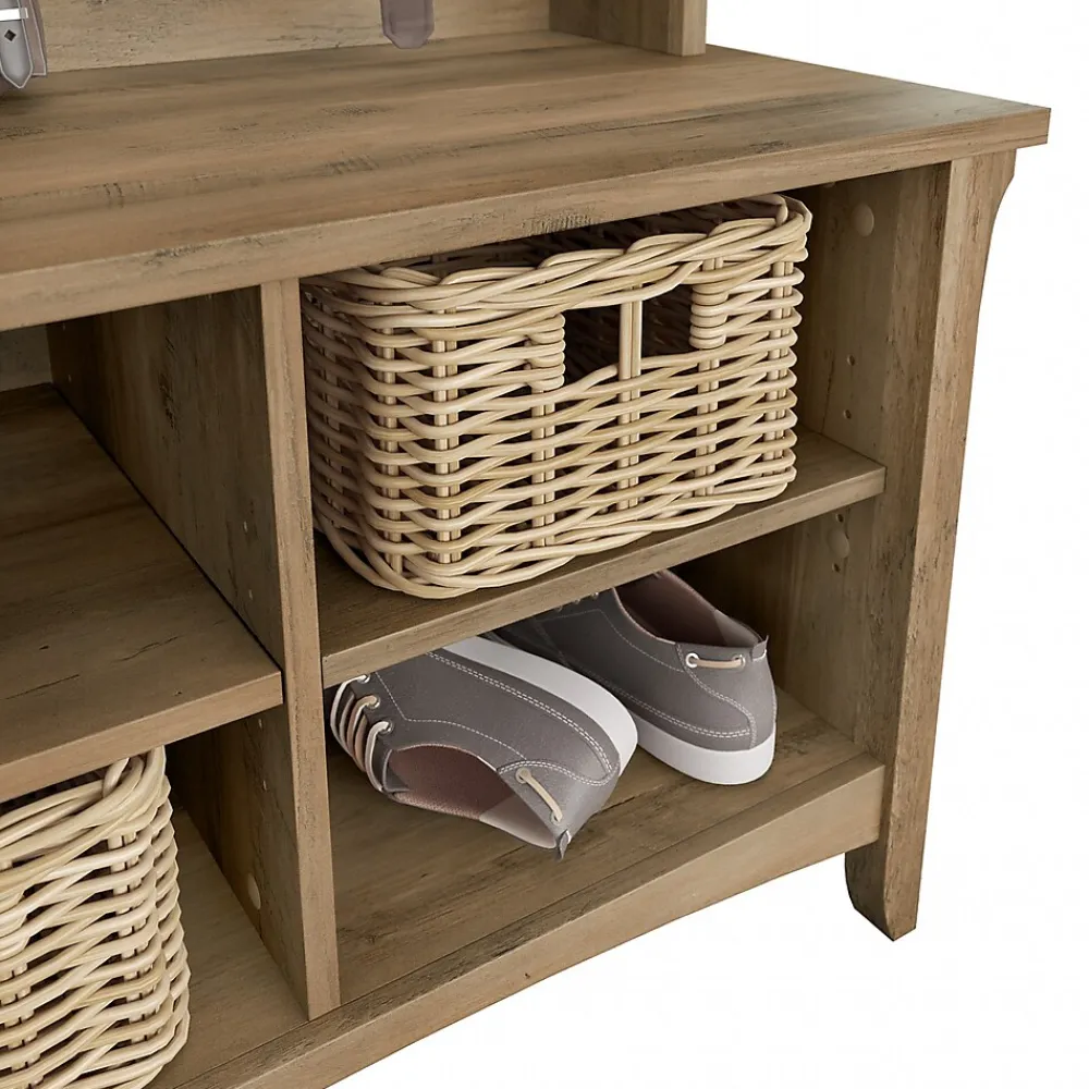 Storage Cabinets*Bush Furniture Salinas Hall Tree with Shoe Storage Bench, Reclaimed Pine (SAS532RCP-03)