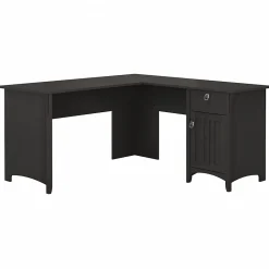 Office Desks*Bush Furniture Salinas 60"W L Shaped Desk with Storage, (SAD160VB-03) Vintage Black