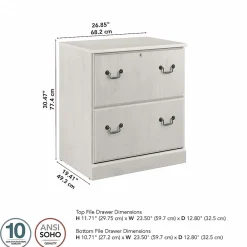File Cabinets*Bush Furniture Saratoga 2-Drawer Lateral File Cabinet, Linen White Oak (EX45754-03)