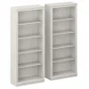 Bookcases*Bush Furniture Saratoga 72"H 5-Shelf Bookcase with Adjustable Shelves, Linen White Oak Laminate, 2/Set (SAR008LW)