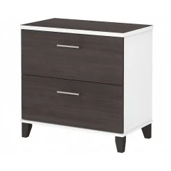 File Cabinets*Bush Furniture Somerset 2-Drawer Lateral File Cabinet, Letter/Legal, , 30" (WC81080) Storm Gray/White