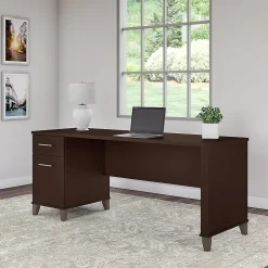 Computer Desks*Bush Furniture Somerset 72"W Office Desk with Drawers, (WC81872) Mocha Cherry