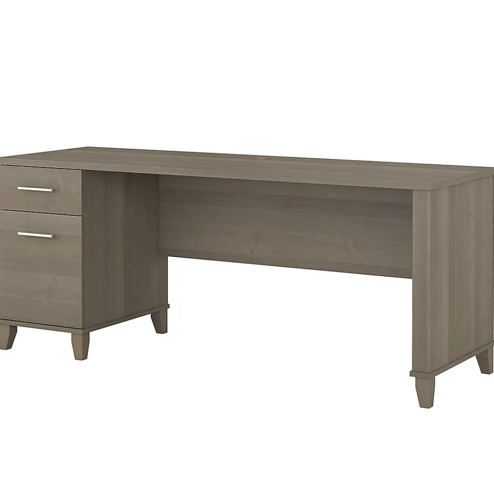 Computer Desks*Bush Furniture Somerset 72"W Office Desk with Drawers, (WC81672) Ash Gray