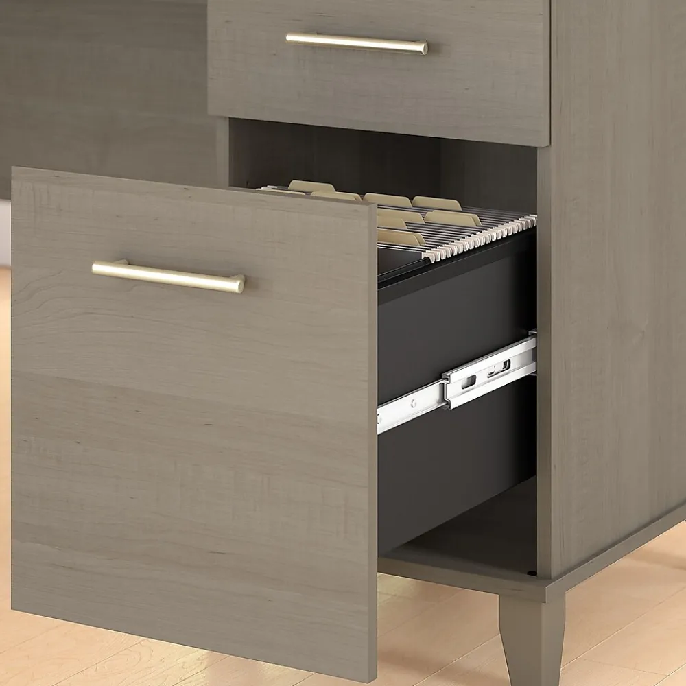 L-Desks*Bush Furniture Somerset 72"W L Shaped Desk with Storage, (WC81610K) Ash Gray