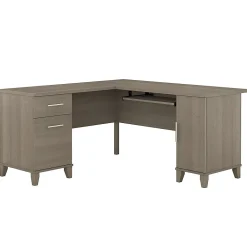 L-Desks*Bush Furniture Somerset 60"W L Shaped Desk with Storage, (WC81630K) Ash Gray