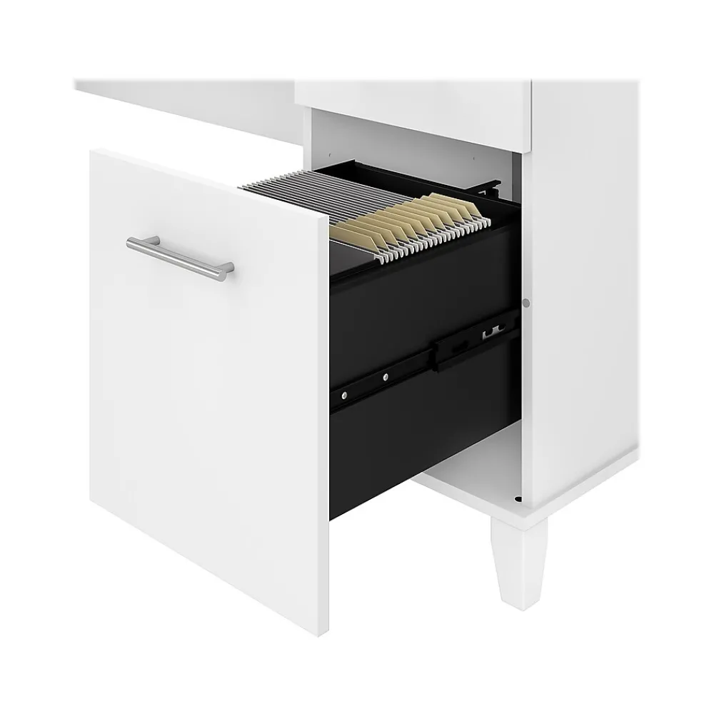 Computer Desks*Bush Furniture Somerset 72"W L Shaped Desk with Storage, (WC81910K) White