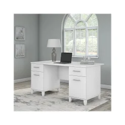 Computer Desks*Bush Furniture Somerset 60"W Office Desk with Drawers, (WC81928K) White