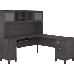 L-Desks*Bush Furniture Somerset 72"W L Shaped Desk with Hutch, (SET001SG) Storm Gray