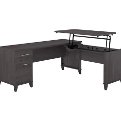 Office Desks*Bush Furniture Somerset 72"W 3 Position Sit to Stand L Shaped Desk, (SET014SG) Storm Gray