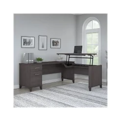 Office Desks*Bush Furniture Somerset 72"W 3 Position Sit to Stand L Shaped Desk, (SET014SG) Storm Gray