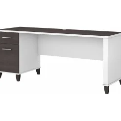 Computer Desks*Bush Furniture Somerset 72"W Office Desk with Drawers, (WC81072) Storm Gray/White