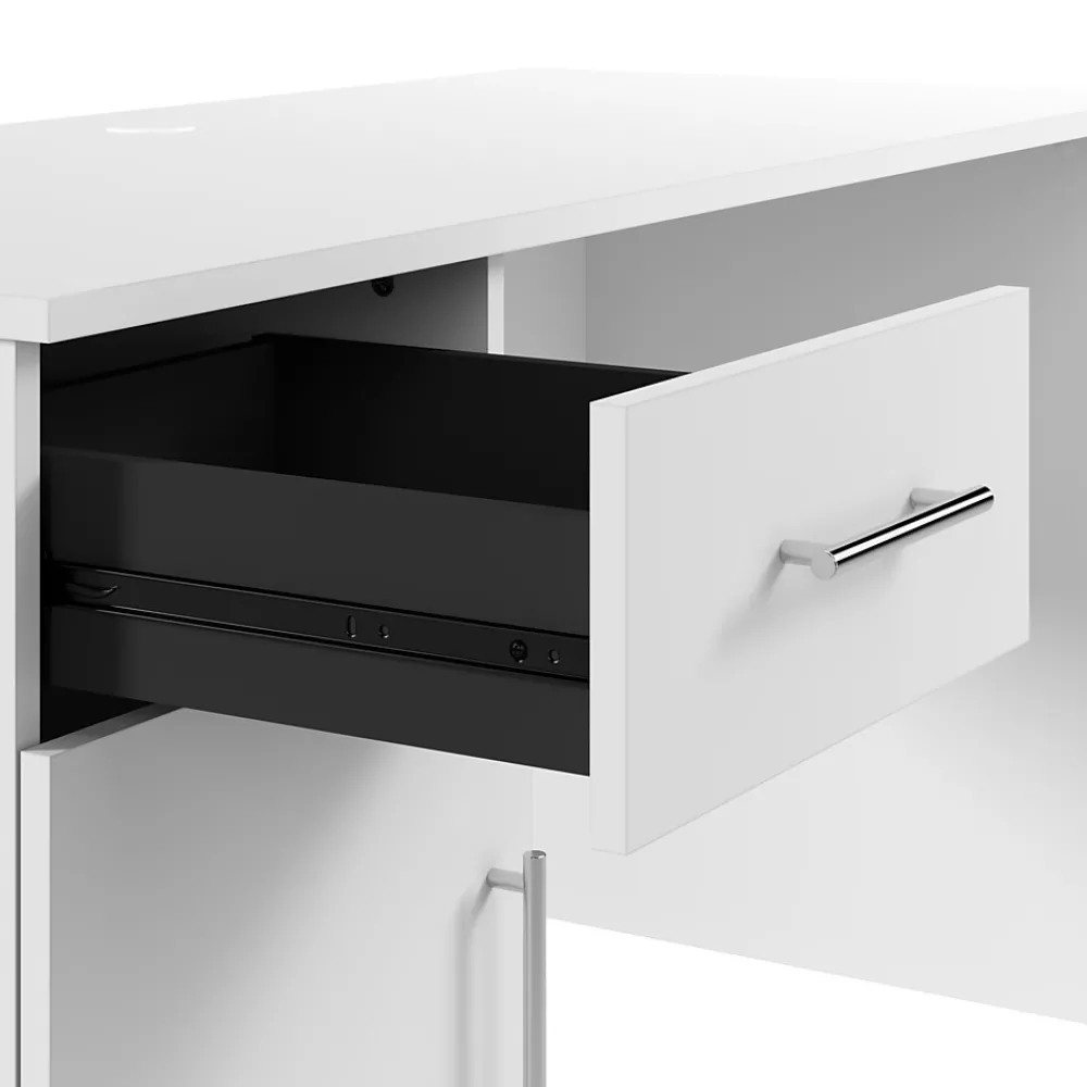 Corner Desks*Bush Furniture Somerset 54"W Office Desk with Drawer and Storage Cabinet, White (WC81954)