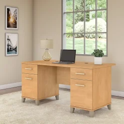 Computer Desks*Bush Furniture Somerset 60"W Desk, (WC81428) Maple Cross