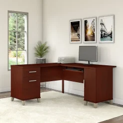 Computer Desks*Bush Furniture Somerset 60"W L Shaped Desk with Storage, (WC81730K) Hansen Cherry