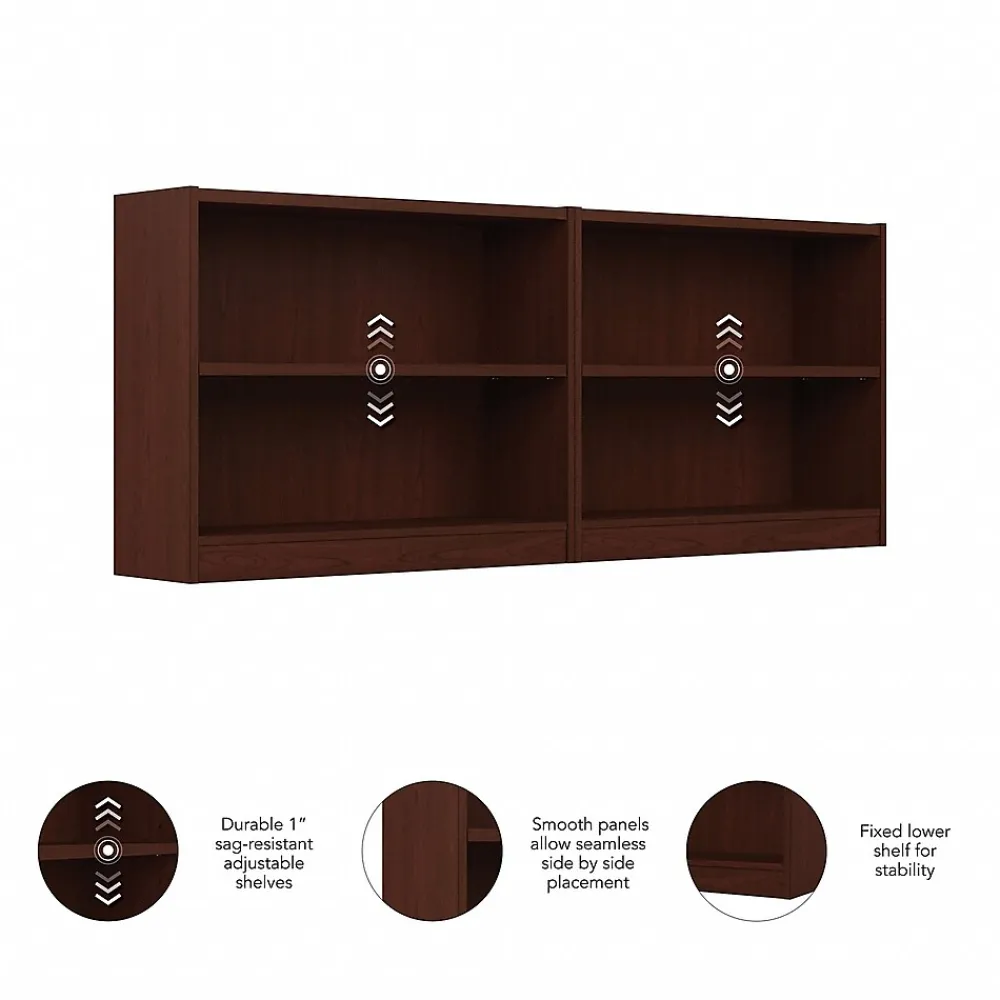 Bookcases*Bush Furniture Universal 30"H 2-Shelf Bookcase, Vogue Cherry, 2/Set (UB001VC)