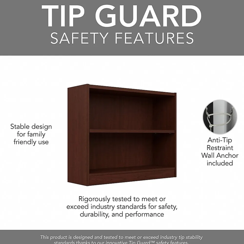 Bookcases*Bush Furniture Universal 30"H 2-Shelf Bookcase, Vogue Cherry, 2/Set (UB001VC)