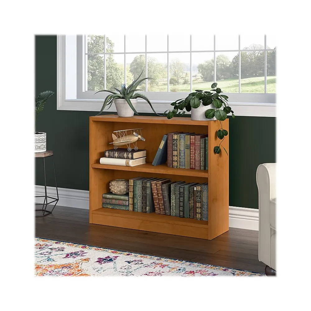 Bookcases*Bush Furniture Universal 30"H 2-Shelf Bookcase with Adjustable Shelf, Natural Cherry (WL12466)