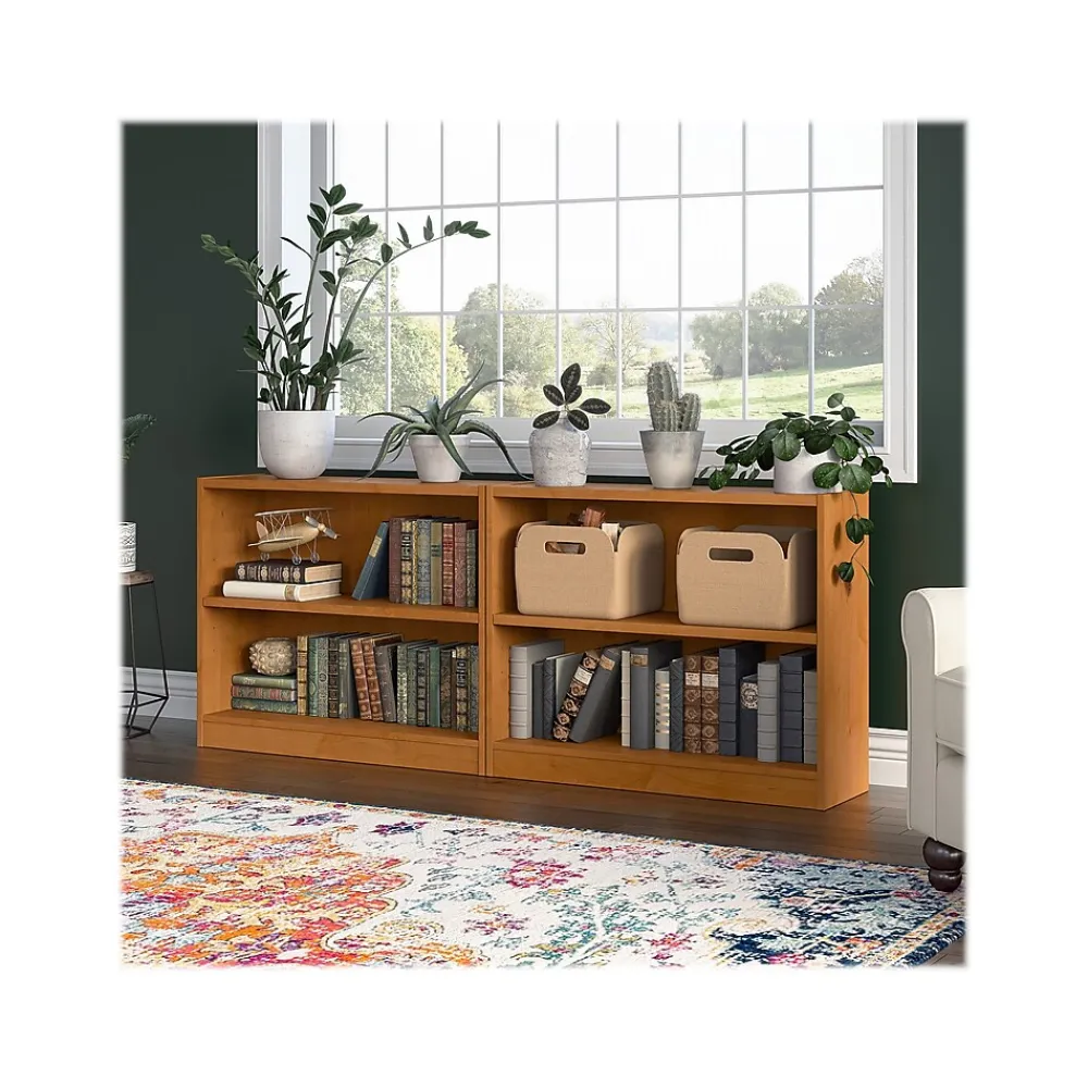 Bookcases*Bush Furniture Universal 30"H 2-Shelf Bookcase with Adjustable Shelf, Natural Cherry (WL12466)