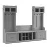 Storage Cabinets*Bush Furniture Woodland Entryway Storage Set with Hall Trees and Shoe Bench with Drawers, Cape Cod Gray (WDL012CG)
