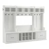 Storage Cabinets*Bush Furniture Woodland Full Entryway Storage Set with Coat Rack and Shoe Bench with Drawers, White Ash (WDL014WAS)