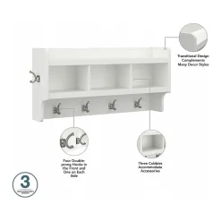 Storage Cabinets*Bush Furniture Woodland Full Entryway Storage Set with Coat Rack and Shoe Bench with Drawers, White Ash (WDL014WAS)