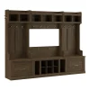 Storage Cabinets*Bush Furniture Woodland Full Entryway Storage Set with Coat Rack and Shoe Bench with Drawers, Ash Brown (WDL014ABR)