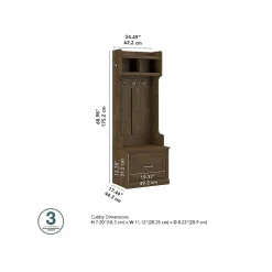 Storage Cabinets*Bush Furniture Woodland 24W Hall Tree and Small Shoe Bench with Drawer, Ash Brown (WDL007ABR)
