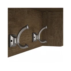 Storage Cabinets*Bush Furniture Woodland 40W Shoe Storage Bench with Shelves and Wall Mounted Coat Rack, Ash Brown (WDL004ABR)