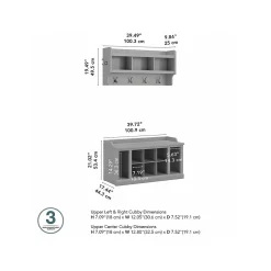 Storage Cabinets*Bush Furniture Woodland 40W Shoe Storage Bench with Shelves and Wall Mounted Coat Rack, Cape Cod Gray (WDL004CG)