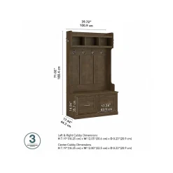 Storage Cabinets*Bush Furniture Woodland 40W Hall Tree and Shoe Storage Bench with Doors, Ash Brown (WDL001ABR)