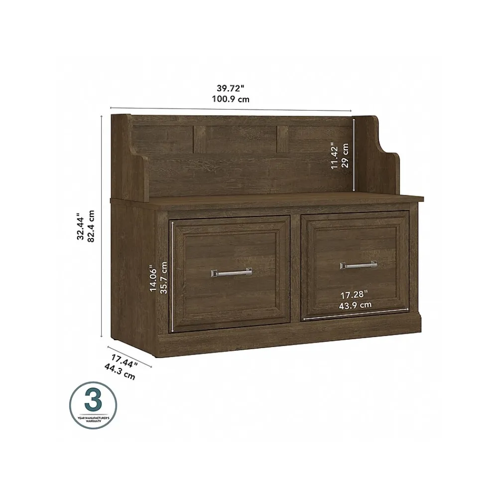 Storage Cabinets*Bush Furniture Woodland 40W Entryway Bench with Doors, Ash Brown (WDL005ABR)