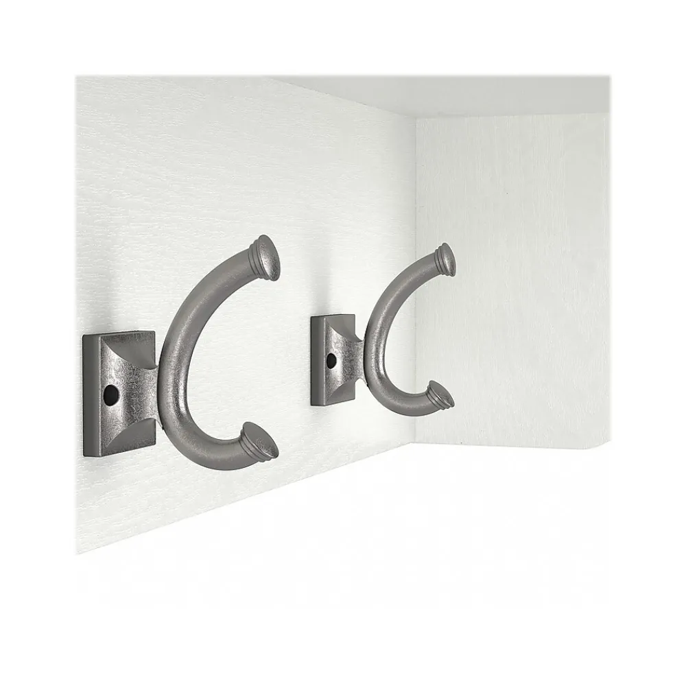 Storage Cabinets*Bush Furniture Woodland 40W Entryway Bench with Doors and Wall Mounted Coat Rack, White Ash (WDL009WAS)