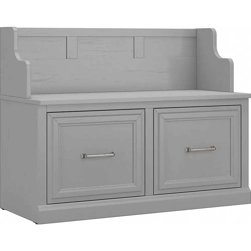 Storage Cabinets*Bush Furniture Woodland 40W Entryway Bench with Doors, Cape Cod Gray (WDL005CG)